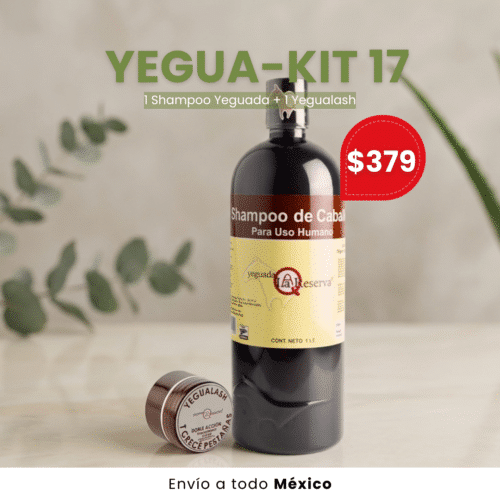 YeguaKit #17: 1 Shampoo Yeguada 1 L+ 1 Yegualash para pestañas y cejas 15 gr